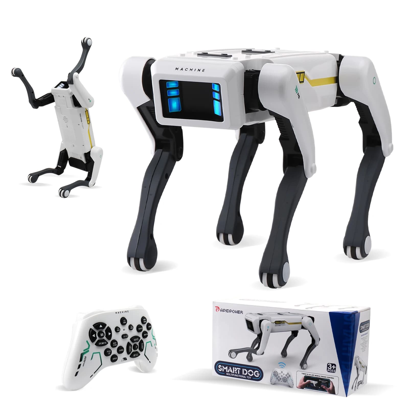 Inteligente ai rc robô cão voz diálogo app programação de controle remoto cantando máquina dança cão crianças brinquedos