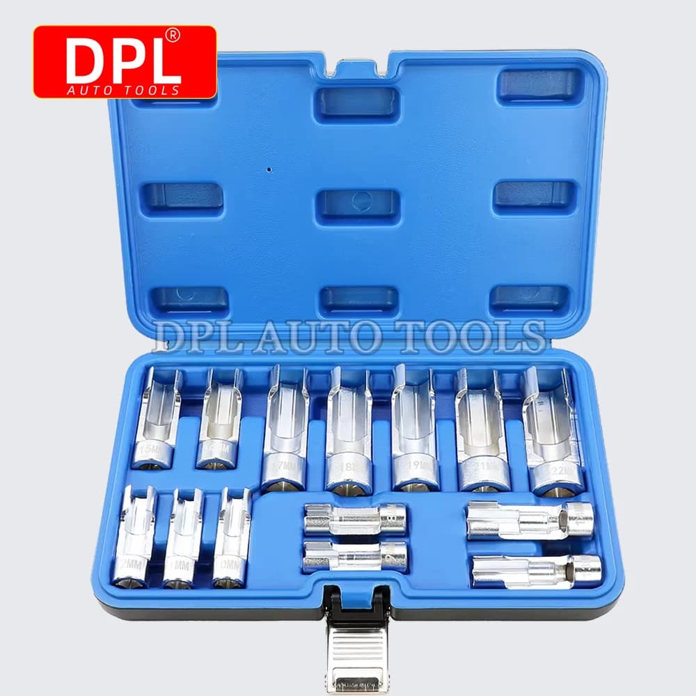 14 pçs/set 8mm a 22mm 3/8 "1/2" chave de soquete linha combustível união porca soquete aberto tubo óleo remoção manga ferramentas reparo do