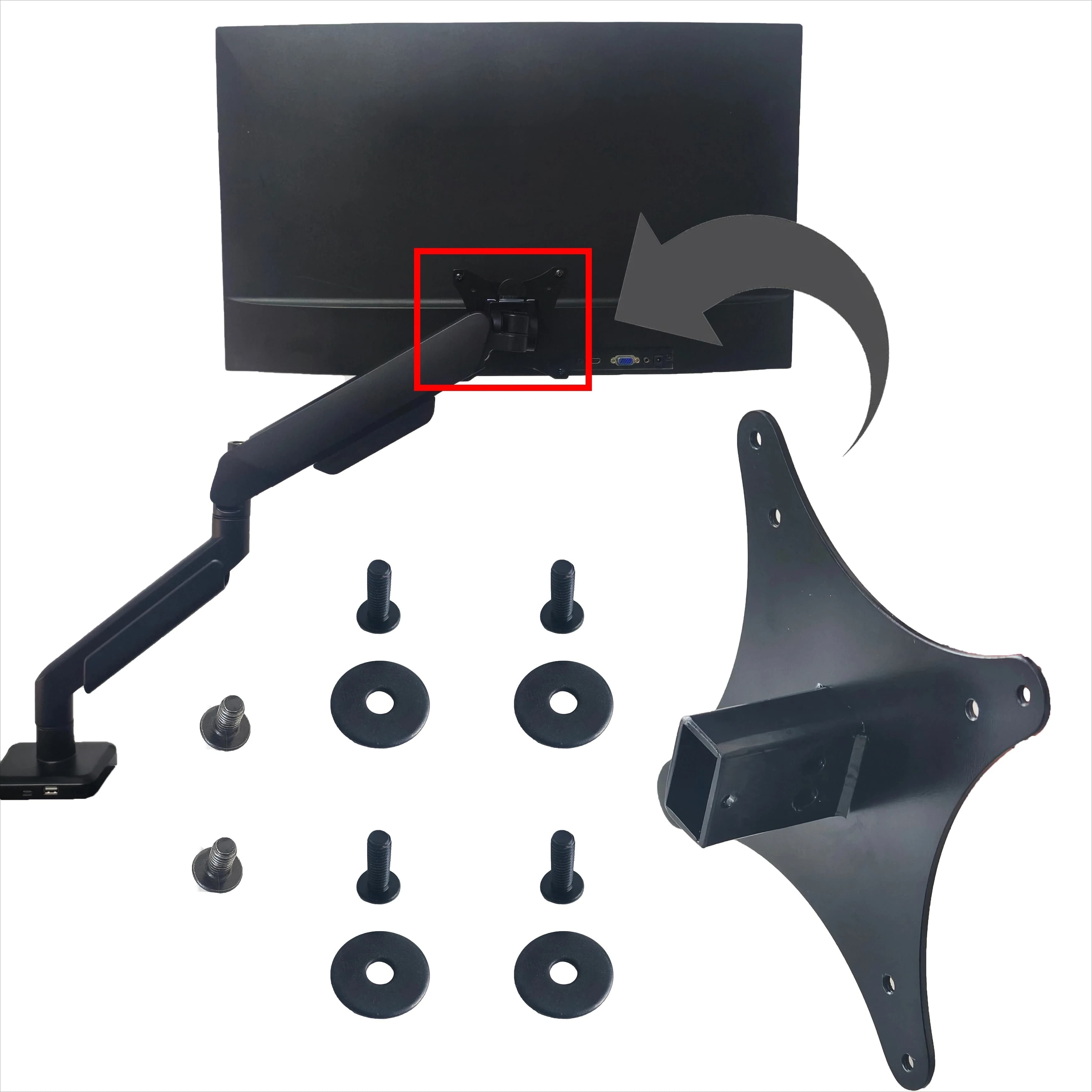 Suporte de Monitor / Adaptador de Suporte VESA para Displays AOC 27B1H, 27B1, 24B1XH, 24B1H, 24B1, 22B1H, 22B1HS para Montagem em Suporte de Mesa