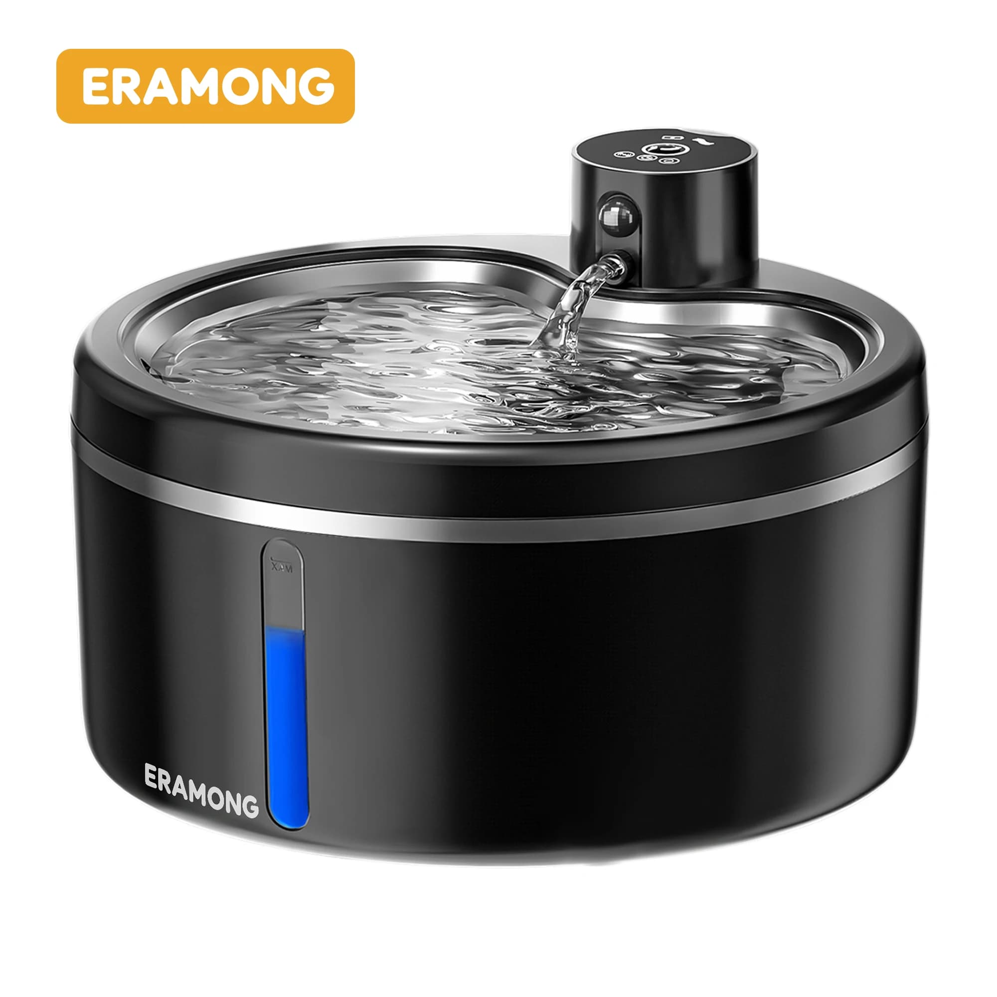 Fonte de Água para Gatos em Aço Inoxidável 2.5L, Dispensador Automático de Água para Animais de Estimação, Sensor Inteligente, Ultra
