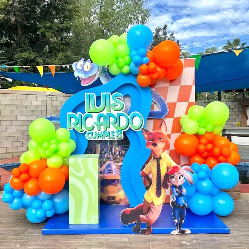 Kit de Arco de Balões com Tema Zootopia, Decorações de Festa com Animais de Desenho Animado para Aniversário e Chá de Bebê