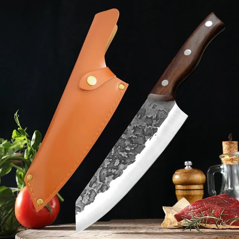 Faca de chef japonesa, cutelo de carne, açougueiro, faca de cozinha, aço inoxidável, corte de carne, peixe, legumes, faca de corte com bainha
