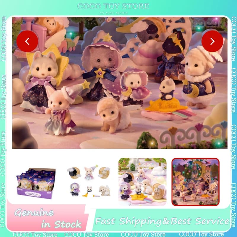 Original nova sylvanian famílias noite série caixa cega floresta família mistério caixa famílias sylvanian saco sorte presente de aniversário