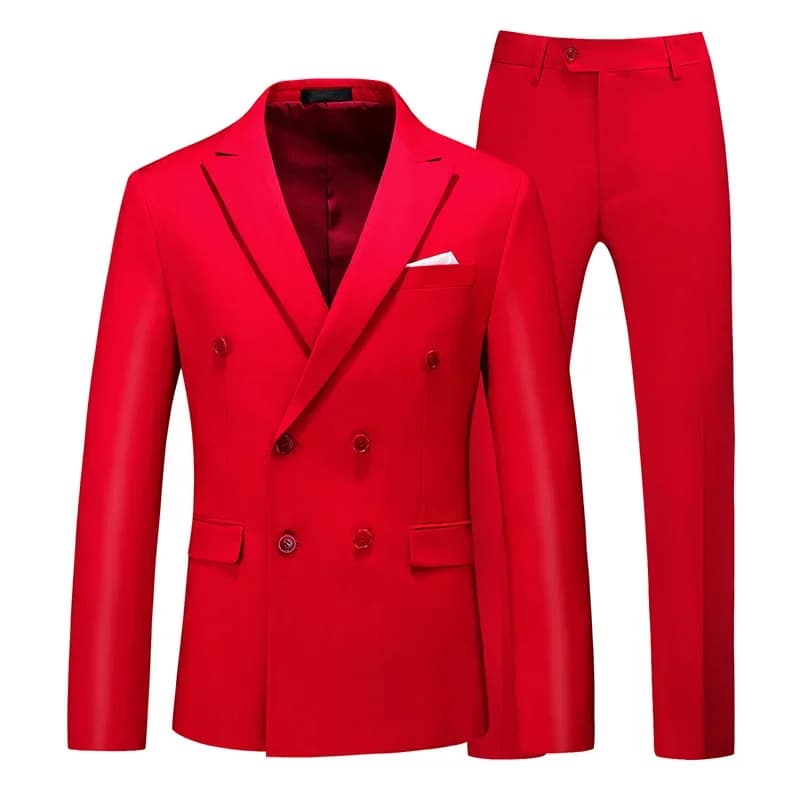 (Jaqueta + calças) 2025 formal clássico duplo breasted casamento noivo palco smoking homem negócios fino social formal terno vestido 2 peças