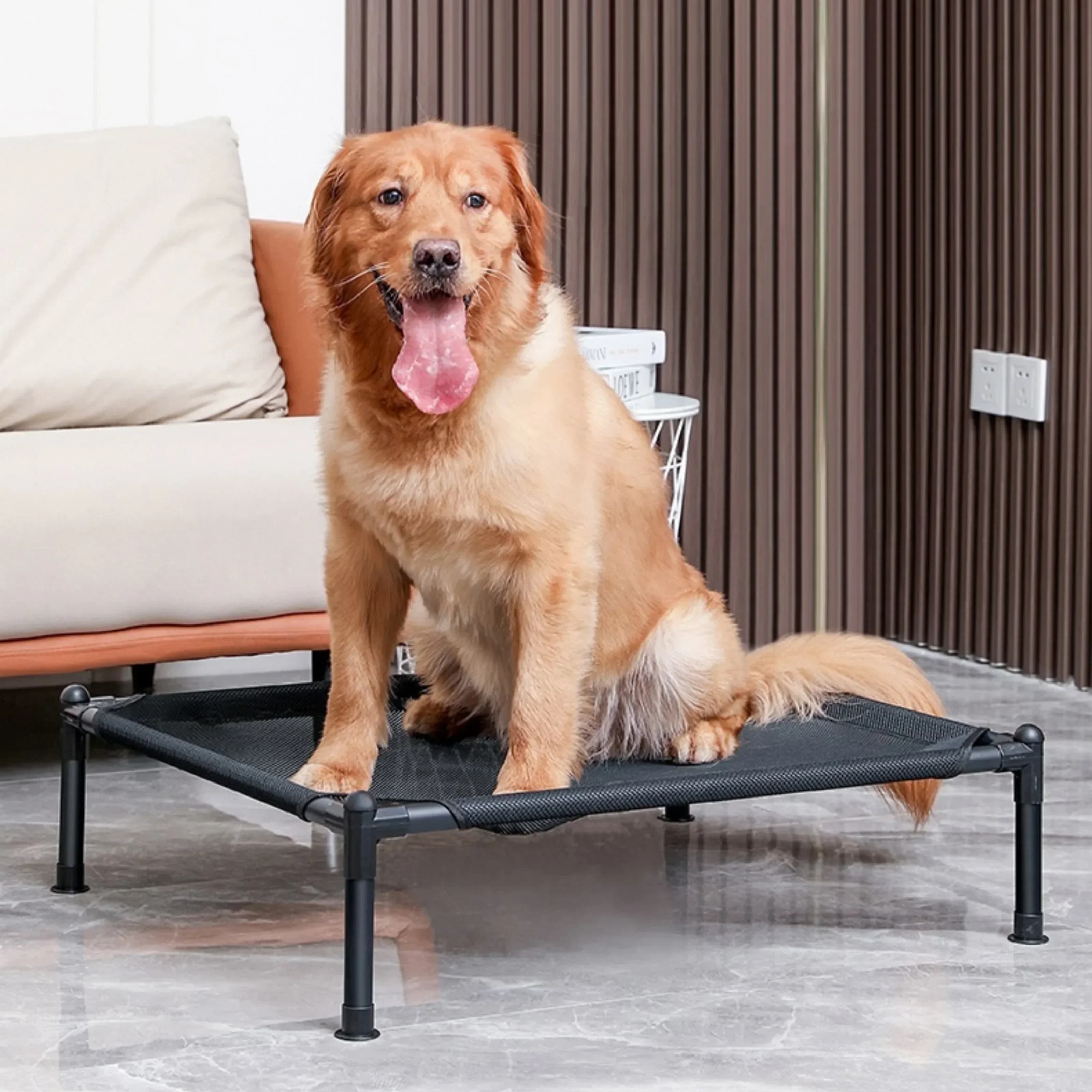 Cama elevada para animais de estimação, cama dobrável para acampamento, casa para cães e gatos, portátil, removível, lavável, quatro