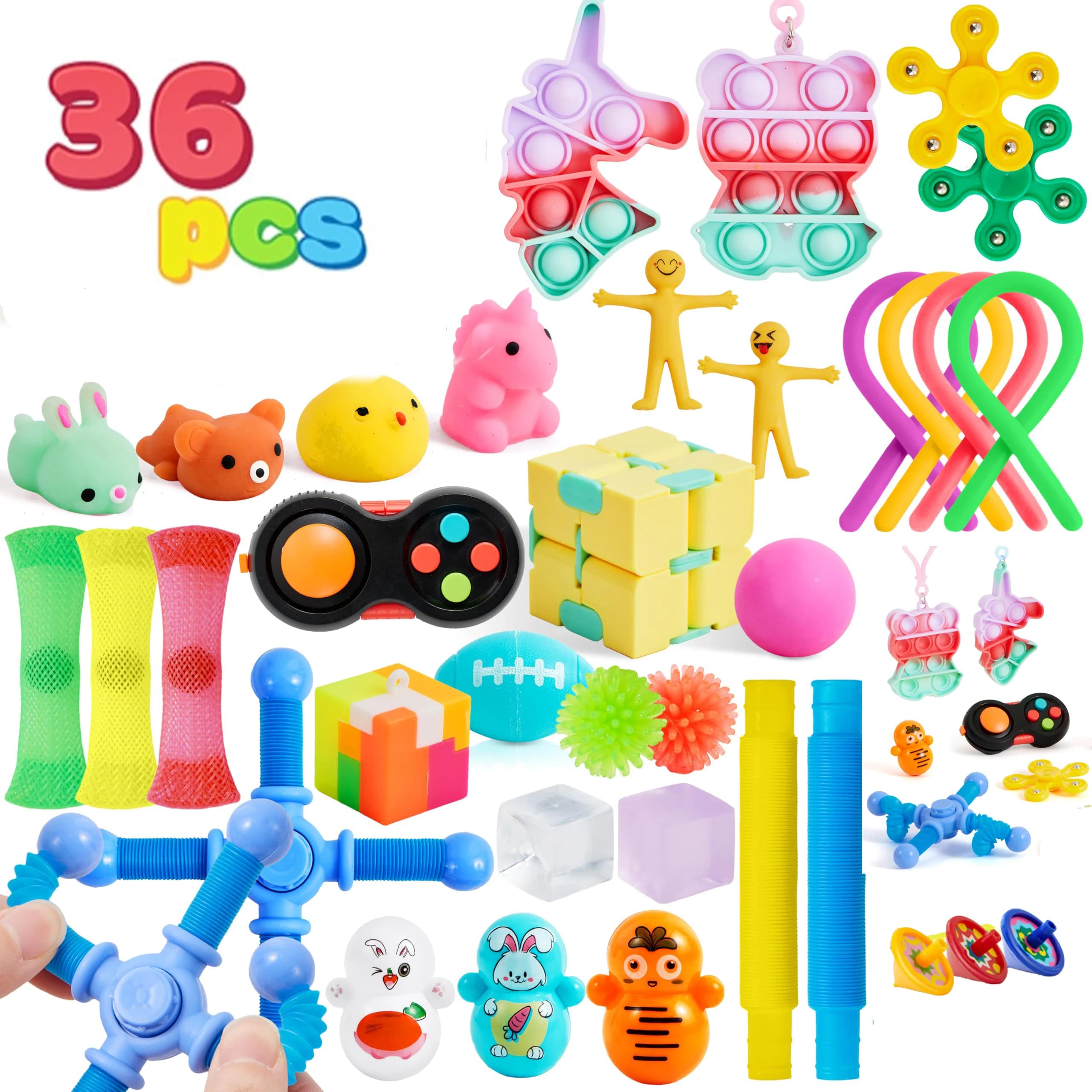 36 peças de lembrancinhas para crianças, pacote de brinquedos populares, enchimentos de sacos de guloseimas para festa de aniversário infantil,