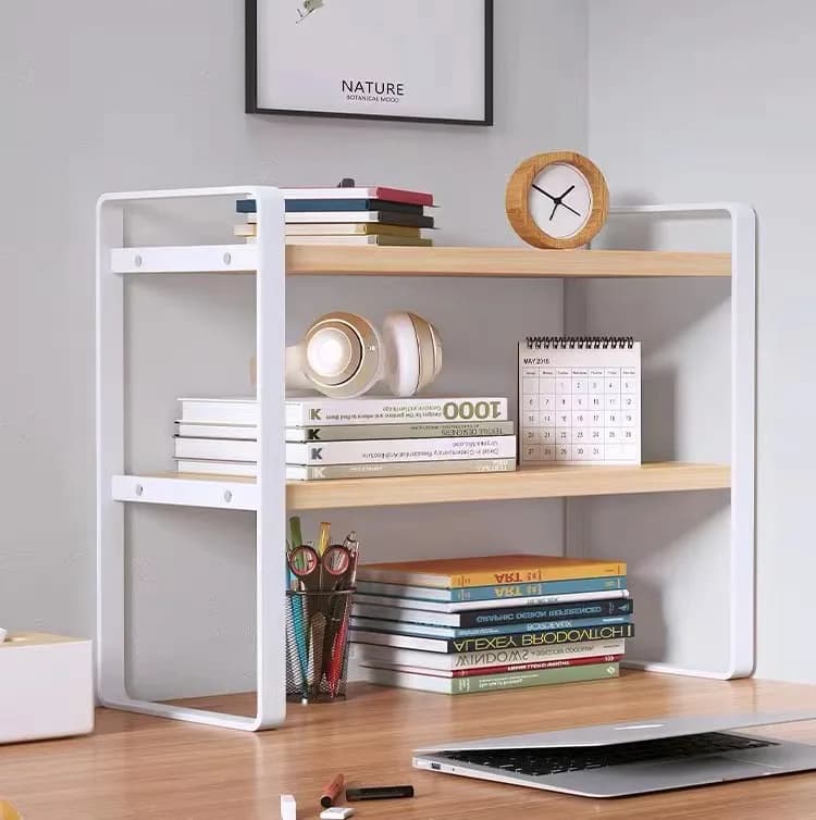 Prateleira de armazenamento de mesa estante de estudante prateleiras de escritório computador em camadas armário de armazenamento em casa suportes