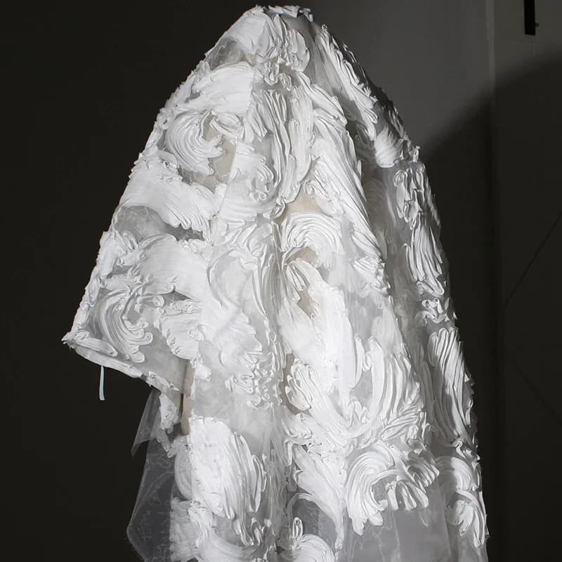 Saia De Organza De Tecido Para Vestido, Escova De Óleo, Peso Em Pé, Tecido Designer, Pano Designer Criativo