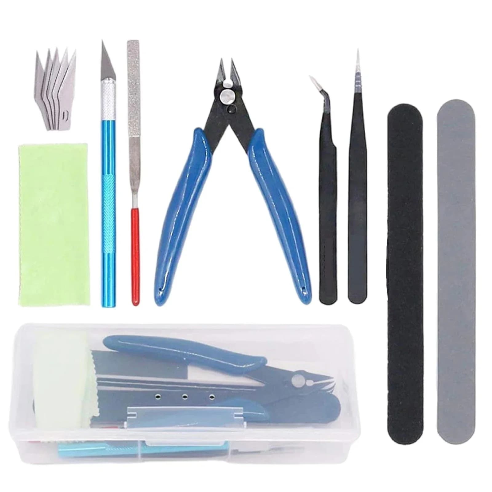 9 pçs kit de ferramentas modelador para carro/brinquedo/gundam modelo construção diy reparação artesanato essencial conjunto combinação caixa