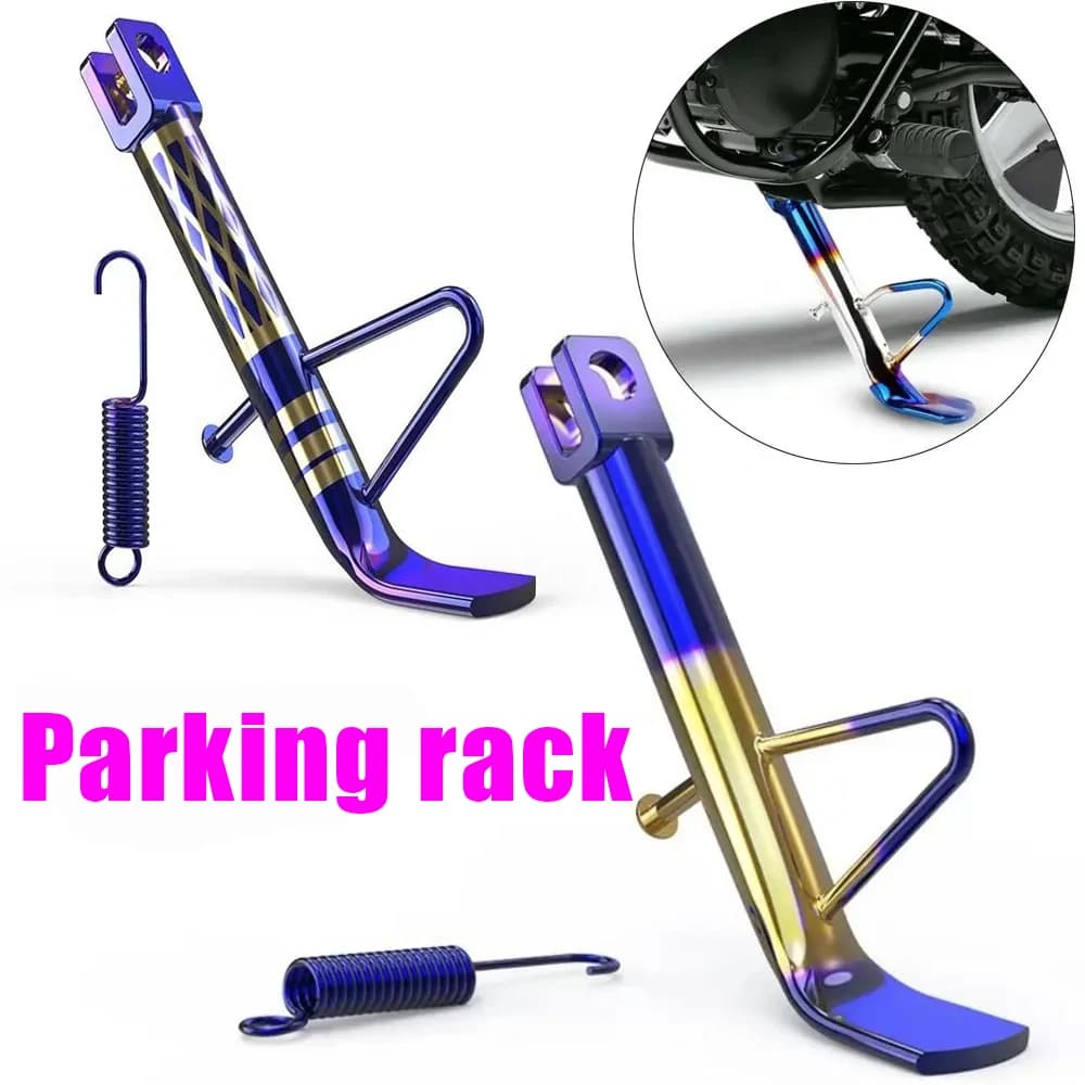 1 pçs kickstand lateral suporte lateral da motocicleta rack de estacionamento suporte pé ajustável kickstands pé suporte lateral tripé titular