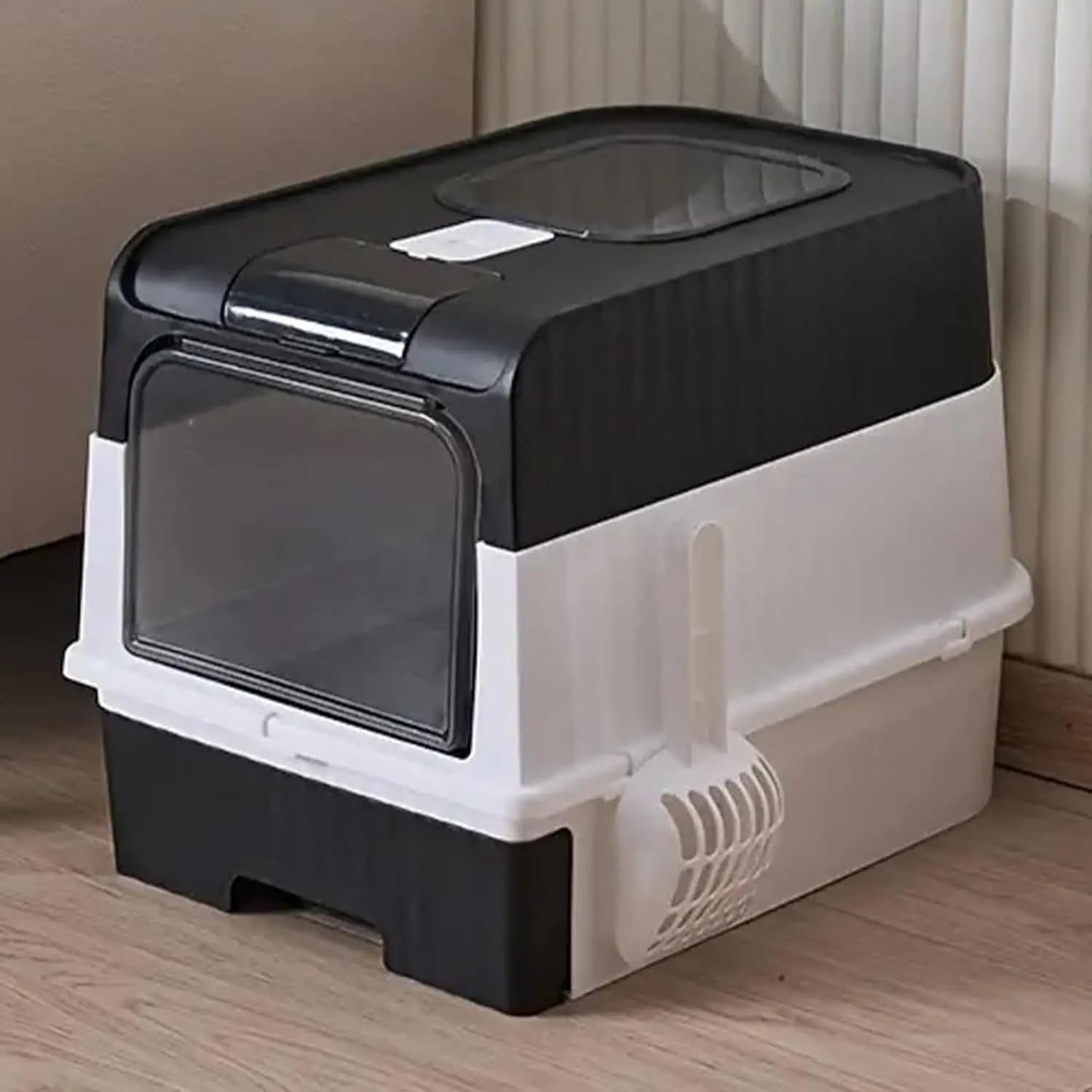 Caixa de areia, vaso sanitário fechado para casa, bandeja de areia e caixa de sacos incluídas, bandeja removível, capacidade de carga 15 kg,