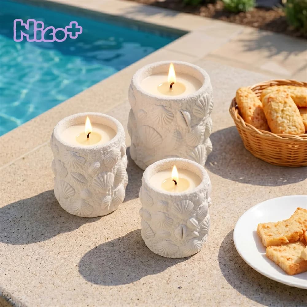 Azulmostaza × BN La Isla Bonita Sea Treasure Jar Moldes de Silicone para Potes de Vela, Concreto, Gesso e Jesmonite