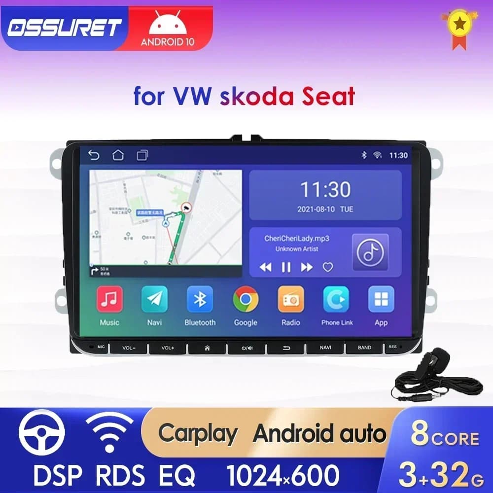 Android Car Multimedia Audio Player, Rádio para VW Golf 5, Polo, Sedan, Passat B6, CC, Touran, Scirocco, Caddy, Jetta, Skoda, Seat