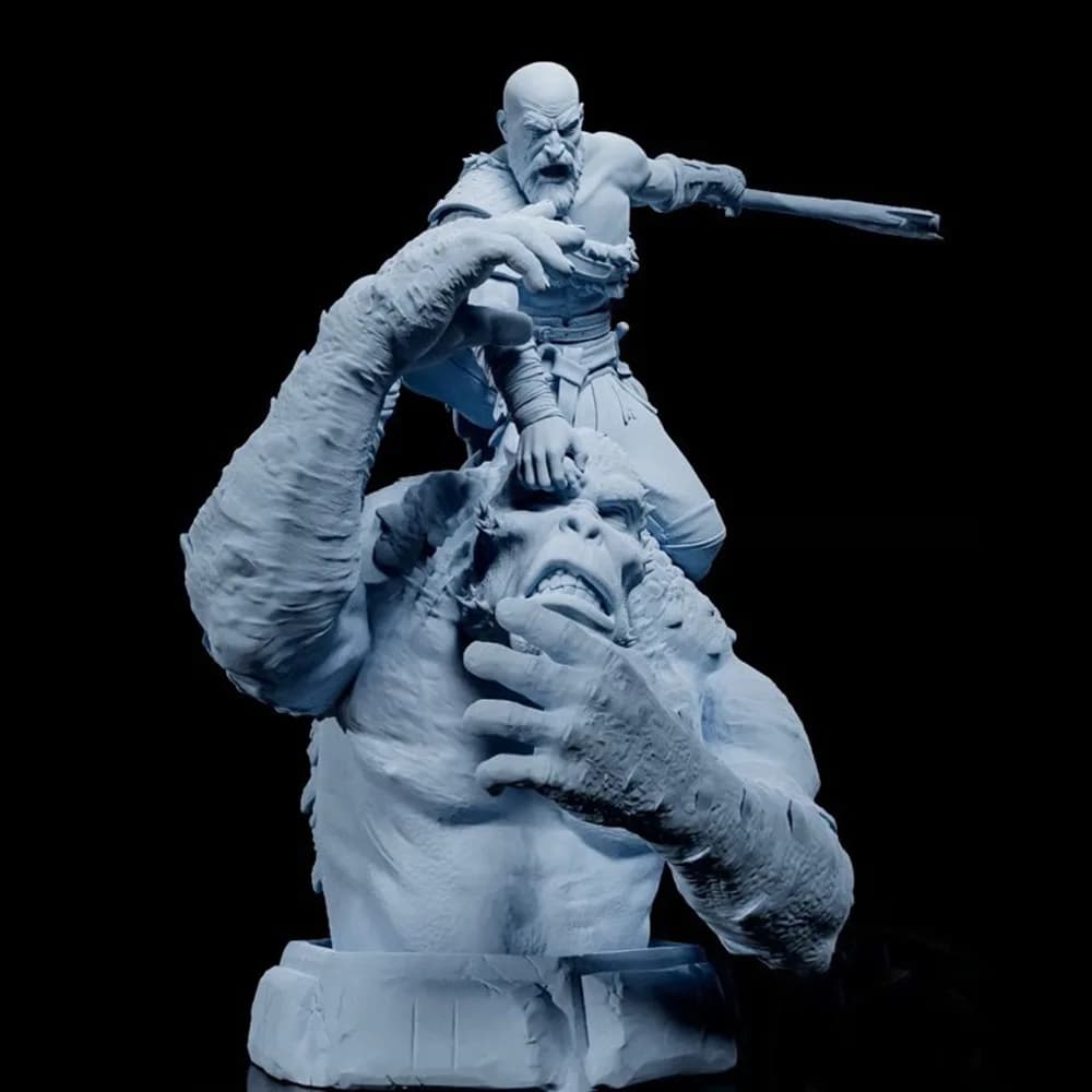 Guerra deus kratos criativo impressão 3d desmontado sem pintura auto-montagem artesanato diy colorir auto-montagem estatuetas miniaturas