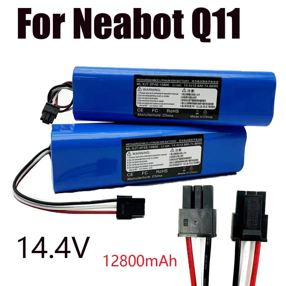 Nova bateria de íon-lítio recarregável 100% original 128000mAh para aspirador de pó robótico neabot Q11