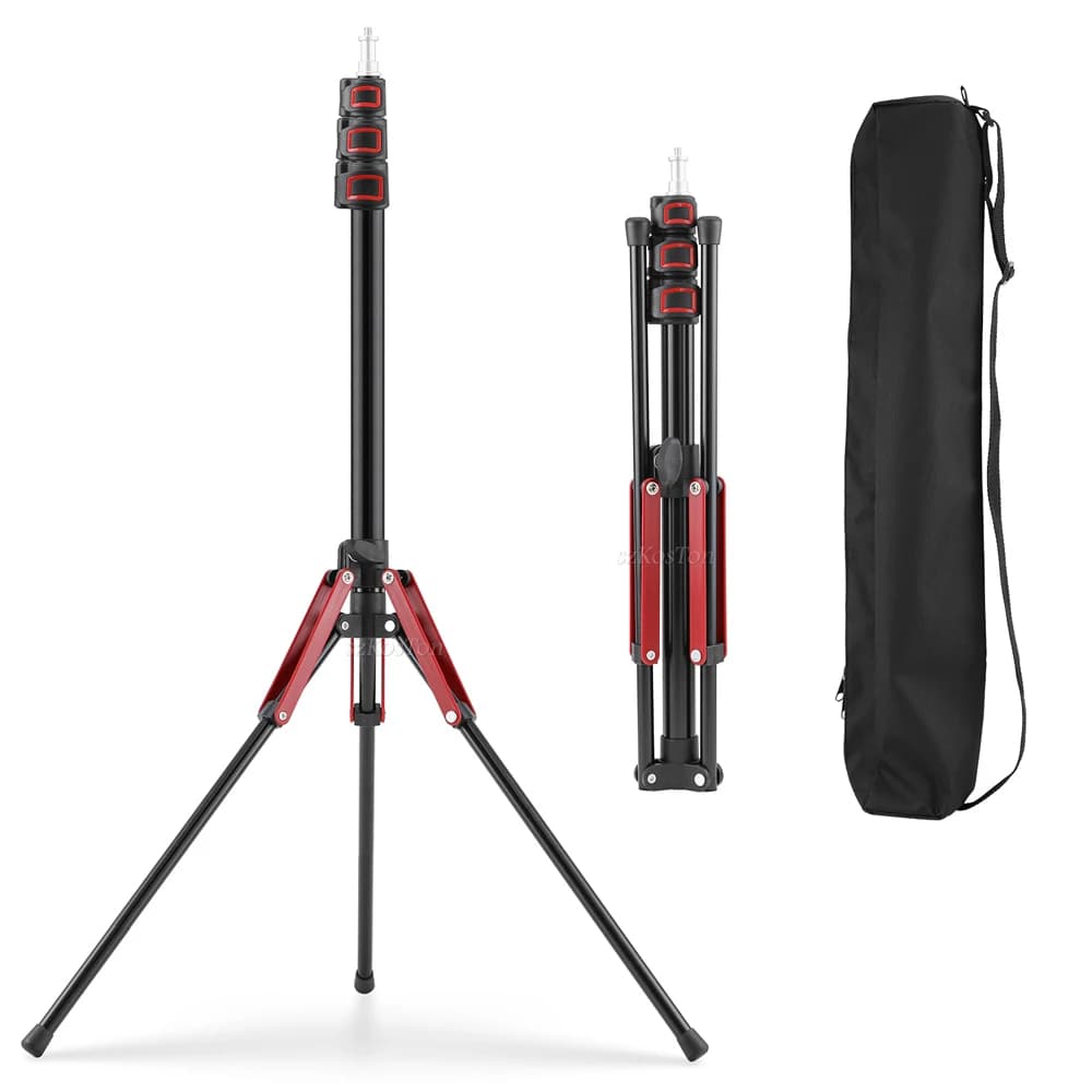1.9m/75 Polegada suporte de luz de alumínio fotografia tripé monopé suporte de luz para led luz de vídeo flash viagem 1/4 parafuso