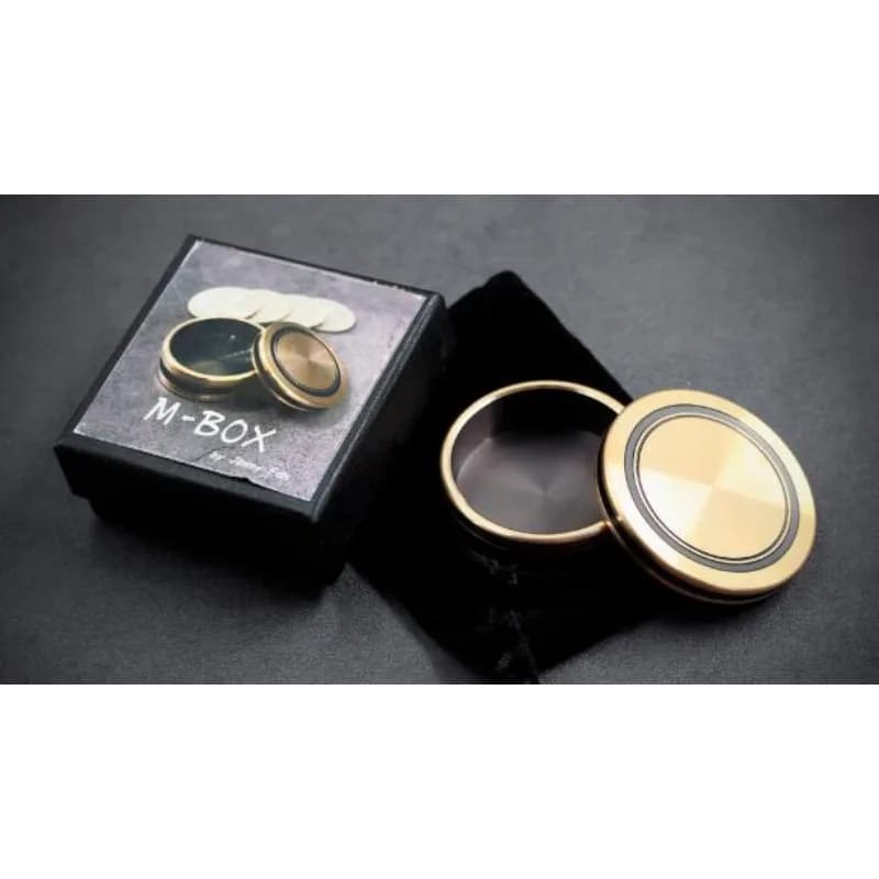 M-BOX (metade dólar) truques de magia moeda aparecem desaparecer magia mágico close-up ilusões truque adereços mentalismo atualizado caixa okito