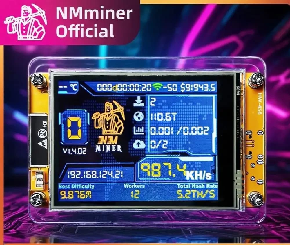 NMMiner NerdMiner V2 Hashrate Lucky Miner ESP32 com Display Inteligente de 2.8 Polegadas para Mineração Solo de Cripto 960KH/s Bitcoin