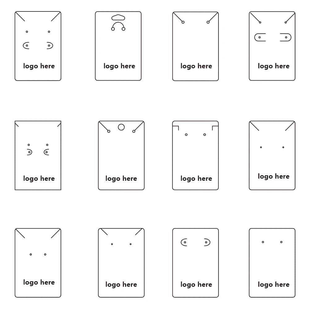 100 UNIDADES Suporte de Exibição Personalizado para Brincos e Colares em Papel Kraft 6x9cm, Cartões de Joias Personalizáveis, Suporte para