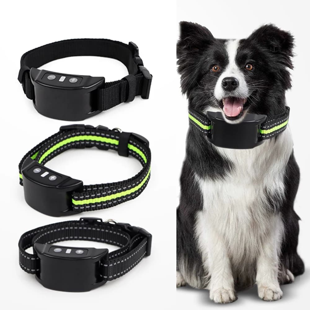 Coleira elétrica automática para parar de latir, coleira ultrassônica para cães de estimação, coleira de choque, cerca para parar de latir