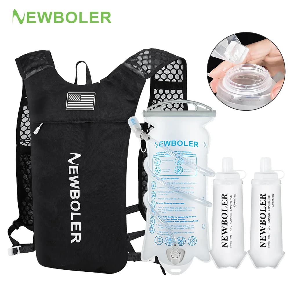 Mochila Ultralight para Corrida em Trilha NEWBOLER, Colete de Hidratação Respirável para Maratona com Garrafa de Água