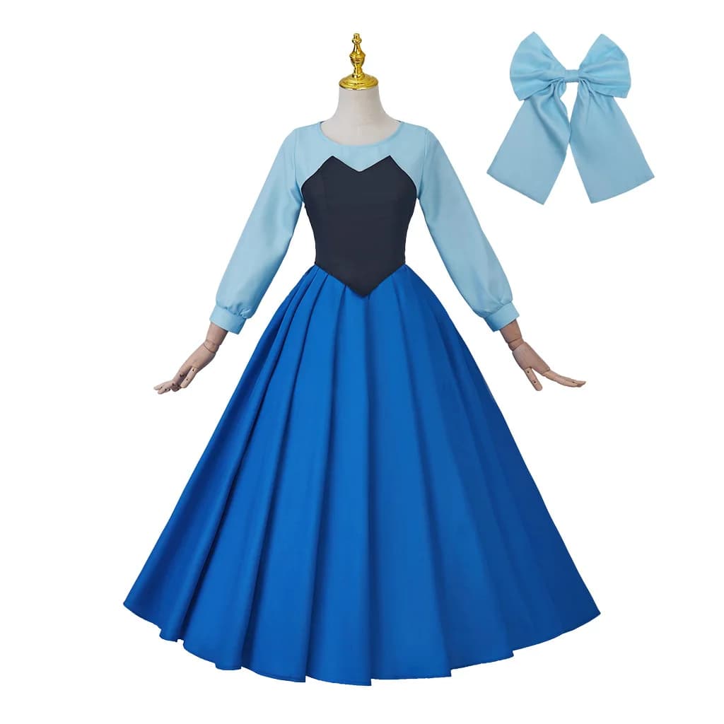 Adulto anime sereia ariel princesa cosplay trajes de manga comprida cintura vestido de princesa meninas palco desempenho festa traje