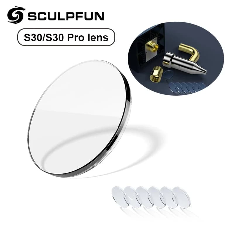 Sculpfun s30 pro ultra laser len 6 peças lente padrão superfície reforçada anti-óleo e anti-fumaça alta transparente fácil de instalar