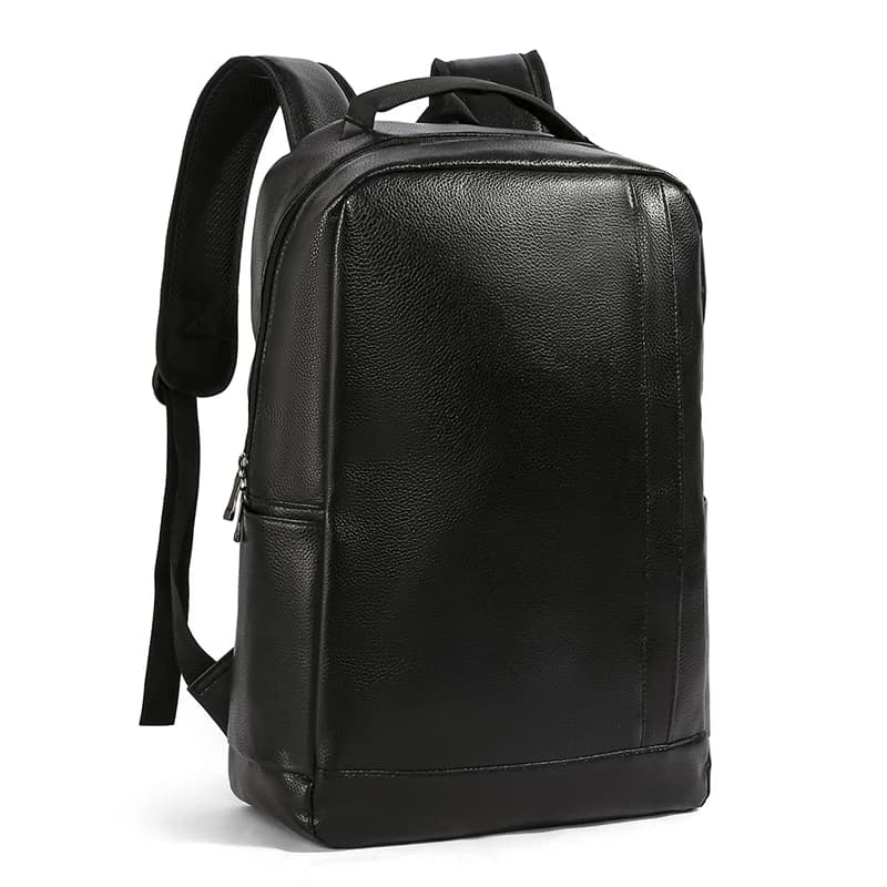 Mochilas Masculinas de Couro PU para Laptop, Adequadas para Laptops de 15,6 Polegadas, Bolsa de Negócios Macia, Mochila de Viagem, Mochilas Escolares