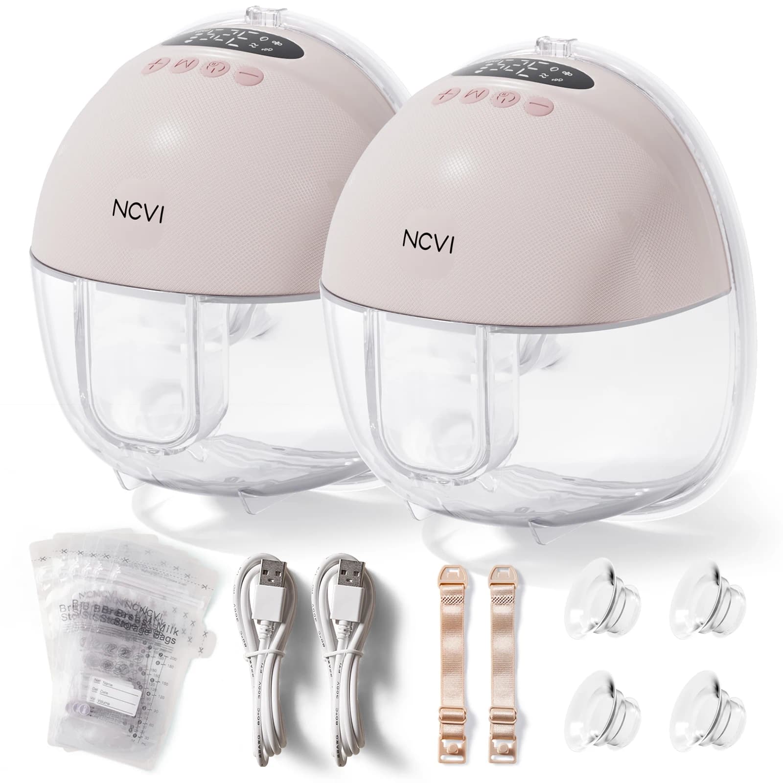 Bomba de Leite Elétrica NCVI, Sem Fio para Amamentação, Bomba Portátil Ultra-Silenciosa, 3 Tamanhos de Flange (19/21/24mm)