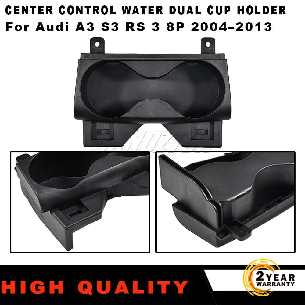 Novo para audi a3 s3 rs 3 8p 2004-2013 suporte de copo duplo de água de controle central 1pc suporte de copo de bebida fácil instalação
