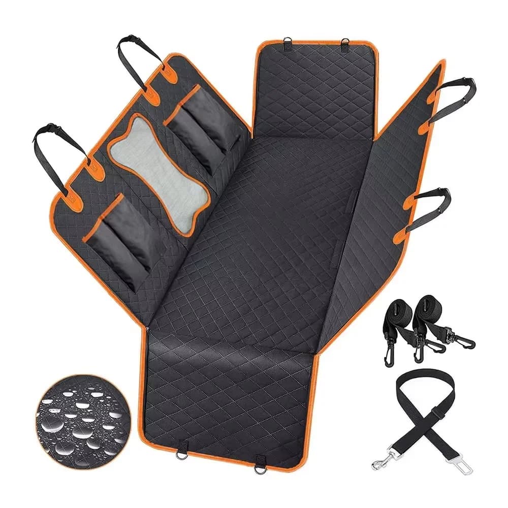 Capa de Assento de Carro Universal Impermeável para Animais de Estimação, Capa de Assento para Cães para o Banco Traseiro com Janela de Malha,