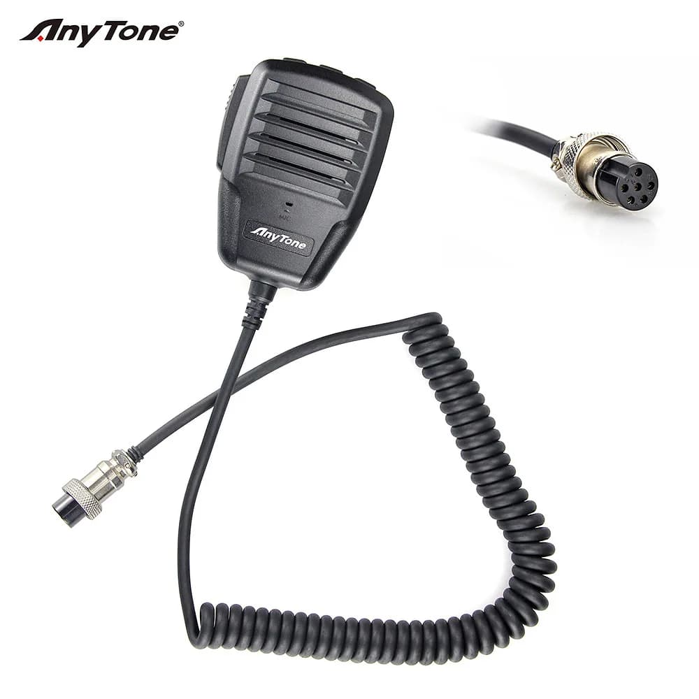 Microfone original para QUALQUER rádio CB, AT-6666PRO, 10 metros, 6 pinos, novo