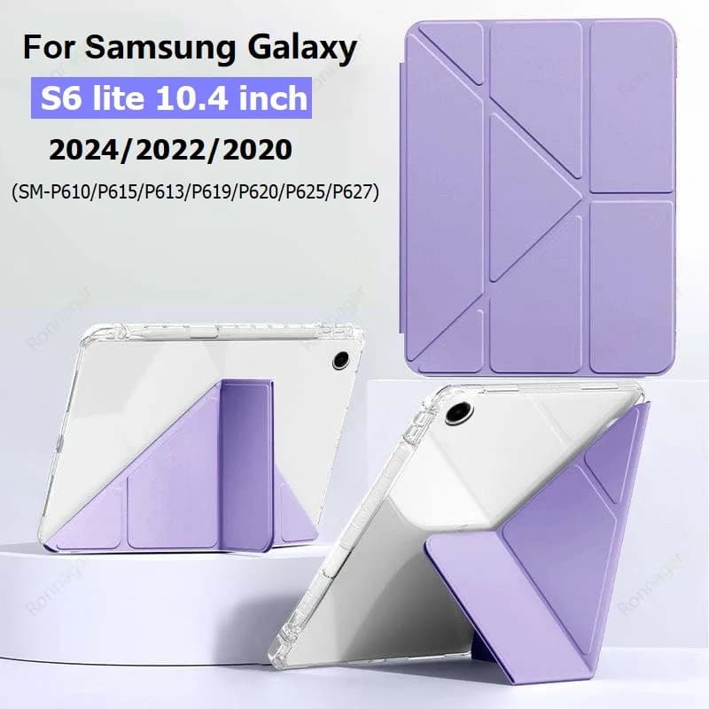 Estojos dobráveis em Y para Galaxy Tab S6 Lite Capa de 10,4 polegadas 2024/2022/2020 Suporte magnético Galaxy S6Lite