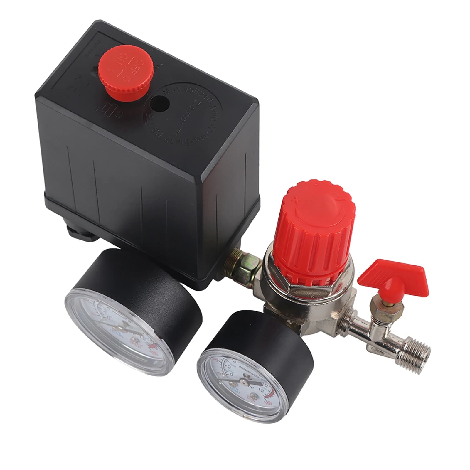 Válvula De Controle De Interruptor De Pressão De Compressor De Ar Pequeno, Regulador De Ar Com Calibres, 2-G1/4