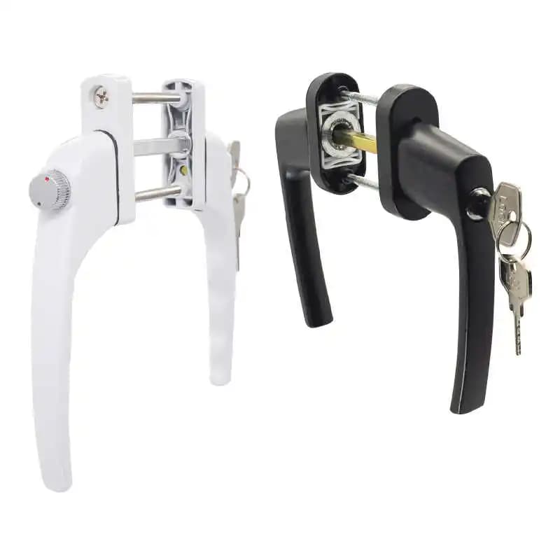 1 peça porta de aço plástico através da maçaneta de acionamento com fechadura e porta de balanço de segurança e acessórios de hardware de