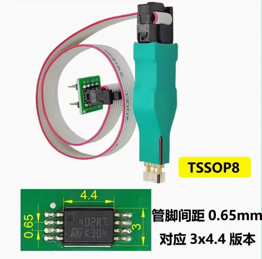 Novo 2026 1 peça Cabo de gravação de chip Tssop8 Msop8 com agulha de mola para download, gravação e leitura de chips flash e EEPROM
