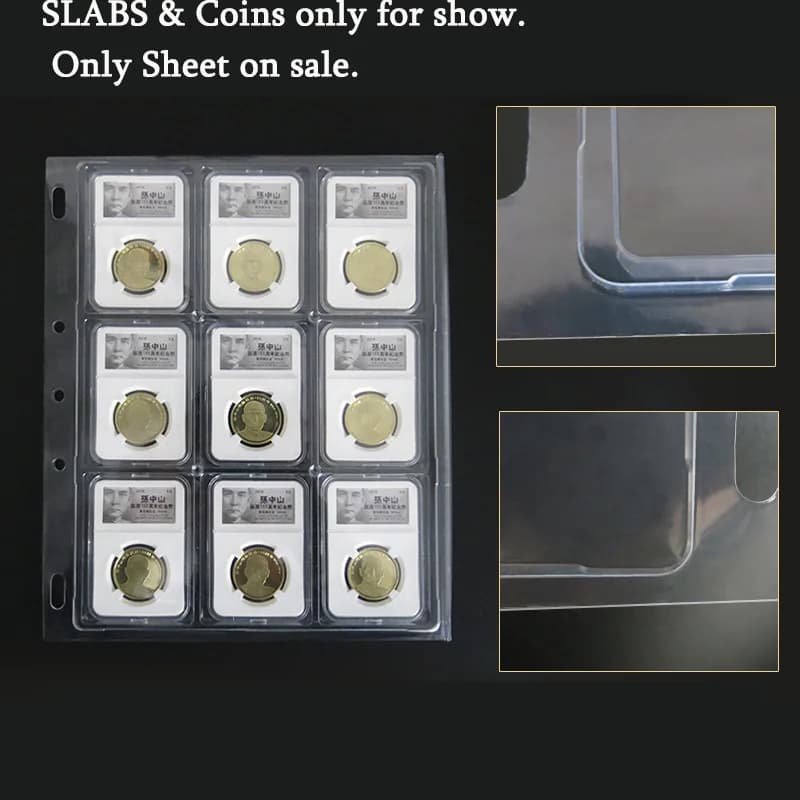 2 pces um lote de folhas de armazenamento para placas de moedas holderpetpet】