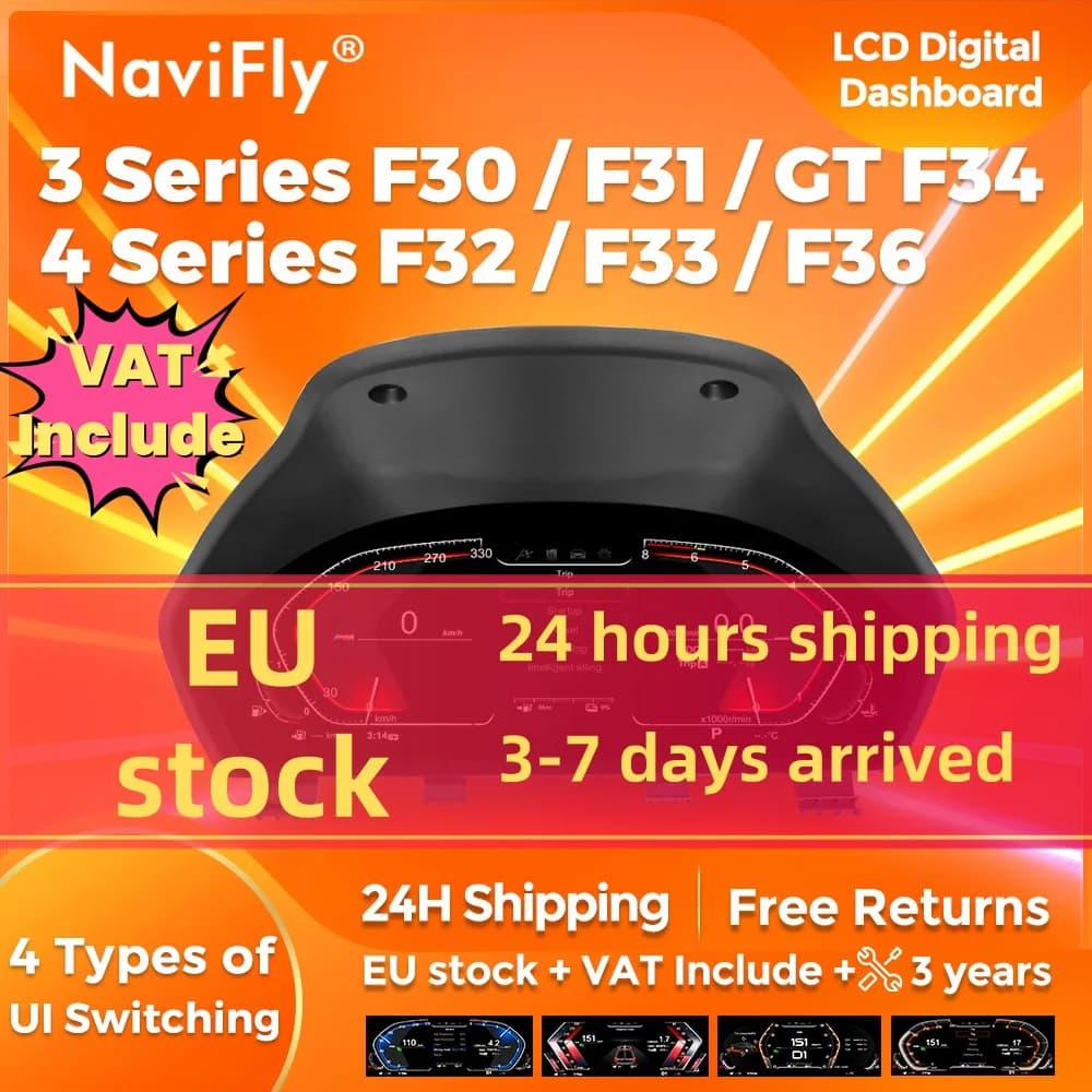 Navifly linux sistemas 12.3 "painel de exibição do painel lcd do carro para bmw f30 f31 gt f34 f32 f33 f36 instrumento cluster digital do carro