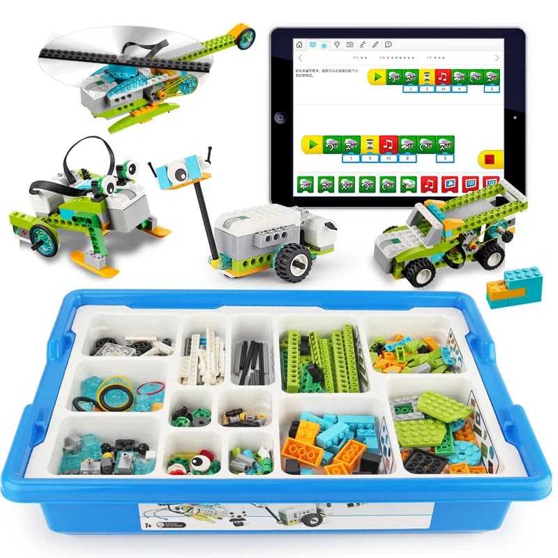 Blocos de construção peças técnicas compatíveis 45300 wedo 2.0 robótica conjunto núcleo construção blocos educativos diy presentes