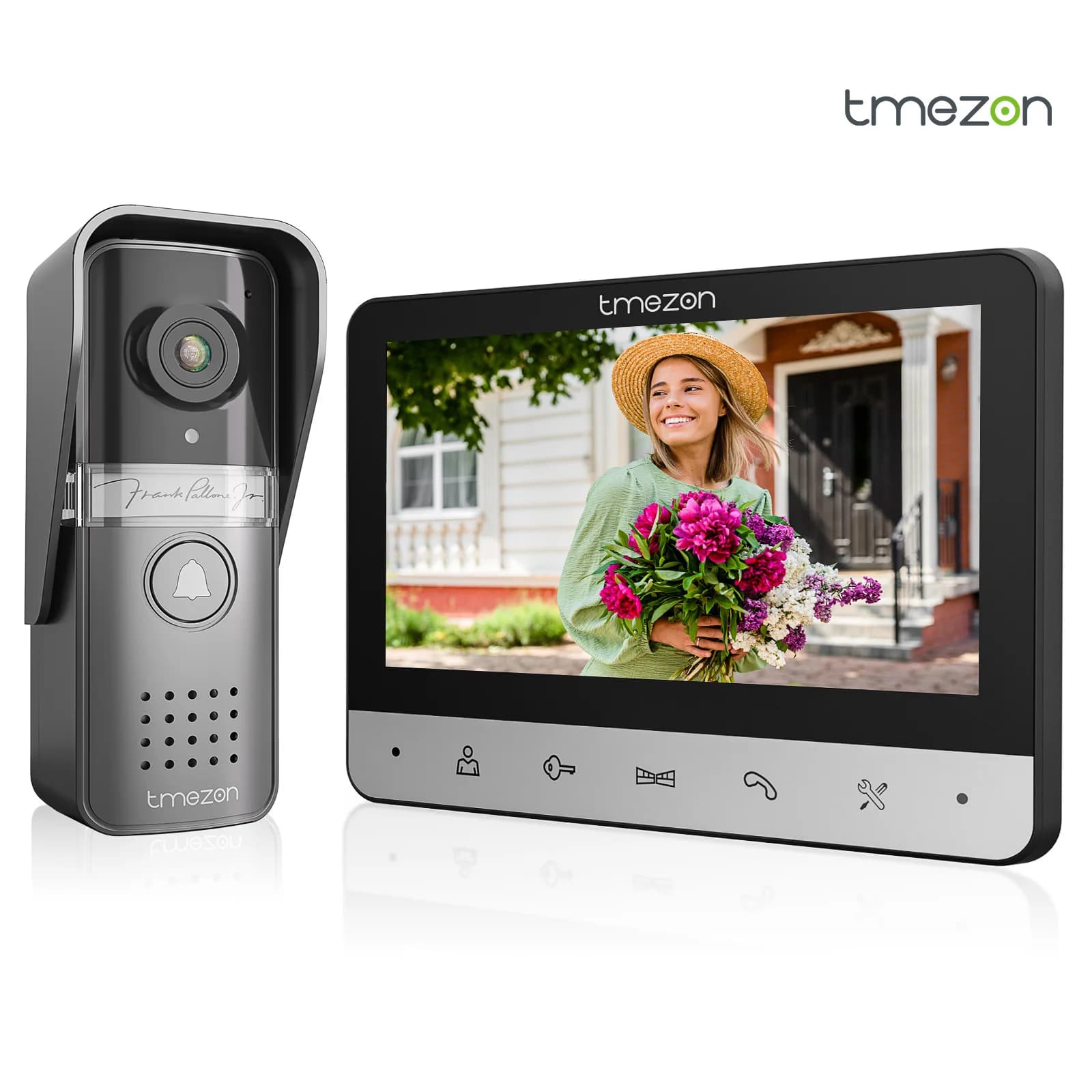TMEZON Vídeo Porteiro 4 Fios, Interfone com Campainha, Interfone com Câmera, Display Colorido de 7", 120 °   Câmera de visão ampla
