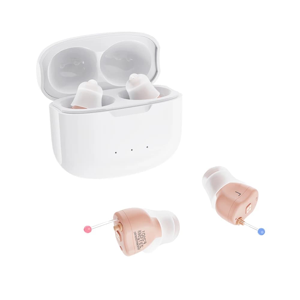 Mini Aparelhos Auditivos Recarregáveis, Digital 16 Canais, CIC, Invisível, Portátil, Amplificador de Som Surdo para Adultos, Idosos, Drop Shipping