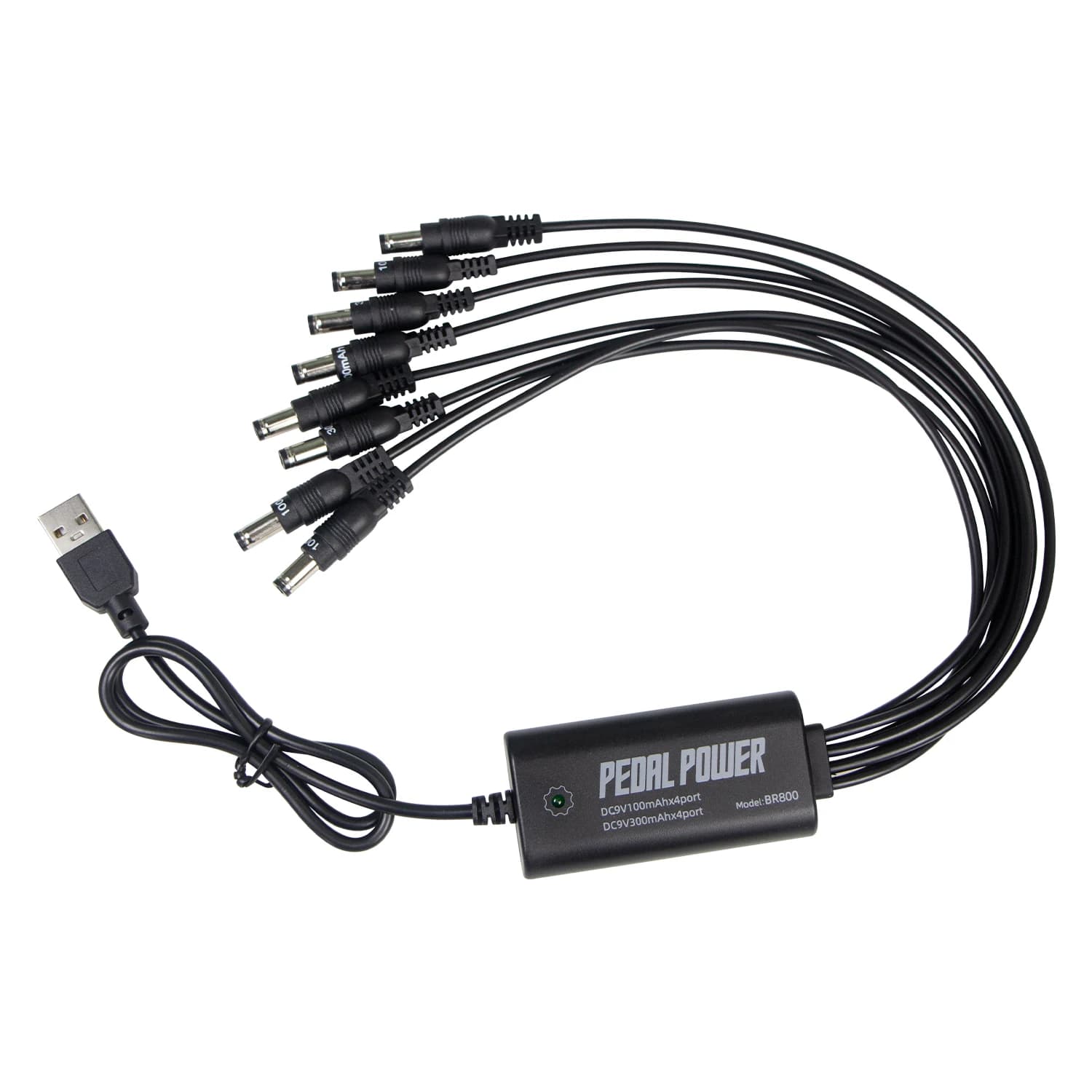 Fonte de alimentação para pedal de guitarra, fonte de alimentação portátil para pedal com 8 saídas DC isoladas para pedal de efeito 9V com