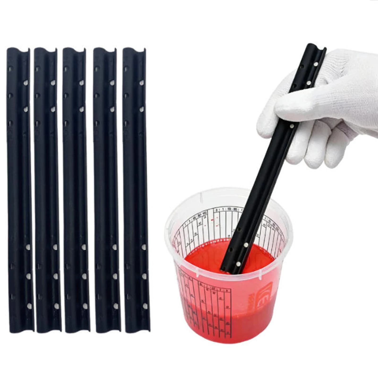 Varas de mistura de tinta plástica, 50/100 peças, para cor, gesso, cimento, hastes de agitação portáteis para corpo automático, construção diy