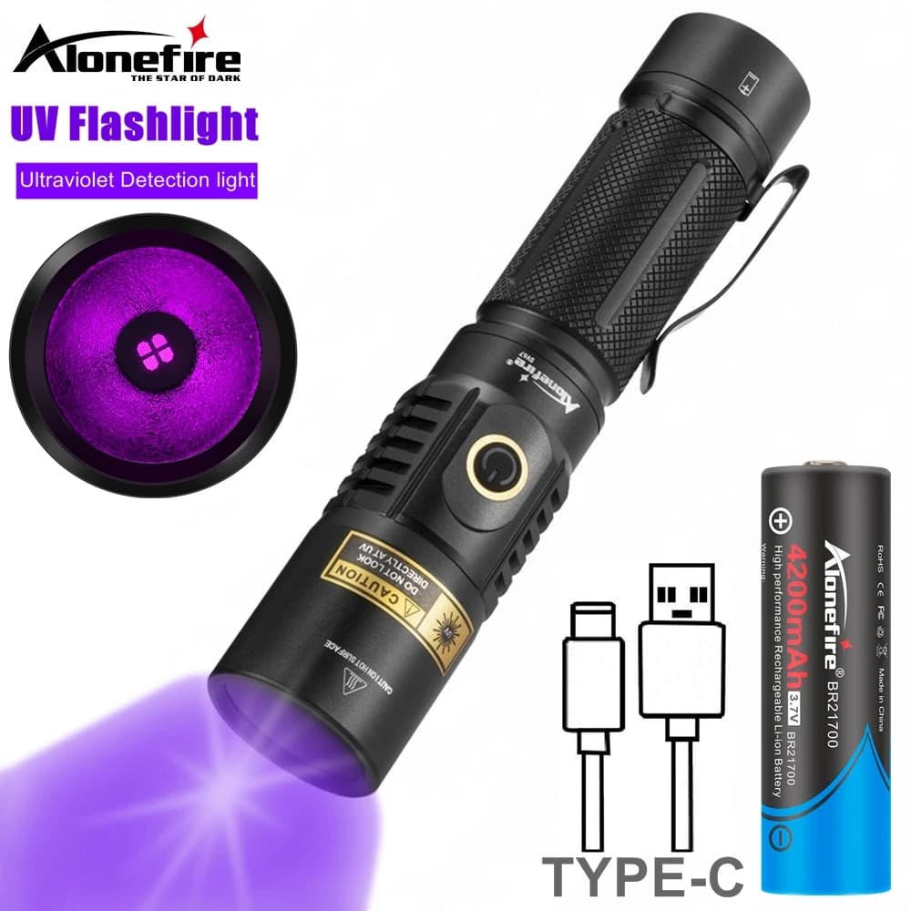 Lanterna uv recarregável usb, 20w, 395/365nm, luz negra, cura, gato, tinea, animal de estimação, marcador de manchas de urina, vazamento, minério,