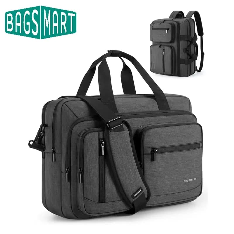Bolsa para laptop BAGSMART para homens 3 em 1 pasta de computador 17,3 polegadas repelente de água capa para notebook mochila de escritório para