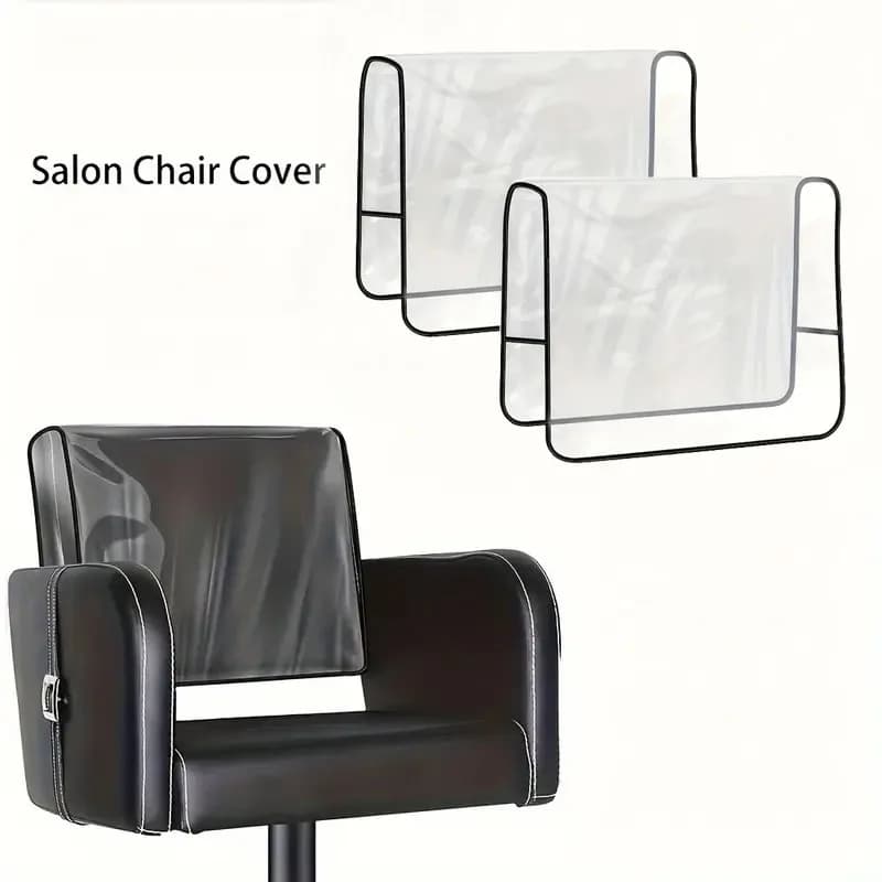 1/2 pçs capa traseira da cadeira de salão de beleza transparente pvc protetores de capa de cadeira de salão acessórios de estilo de cabelo
