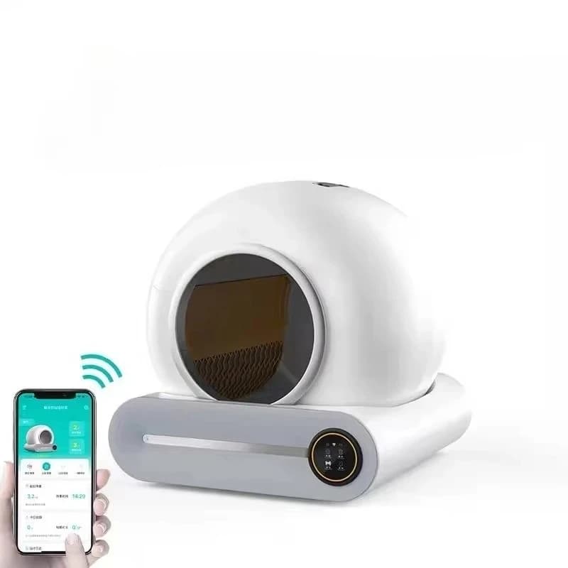 Caixa de lixo inteligente totalmente automático para gatos, auto-limpeza, grande capacidade, controle de aplicativos, pet fornecimentos, estoque da