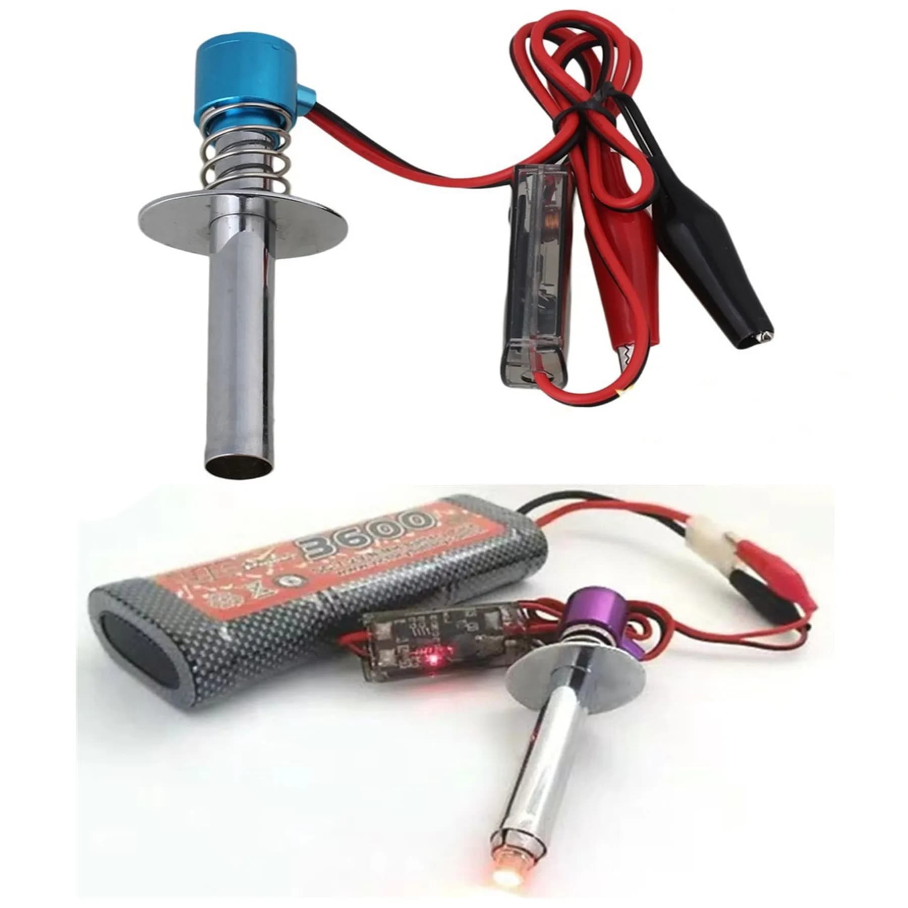 6-12v hsp 80100 vela incandescente eletrônica clipe de cabo de ignição saída nitro 18 21 28 motor 1/8 1/10 1/24 rc peças de acessórios de carro