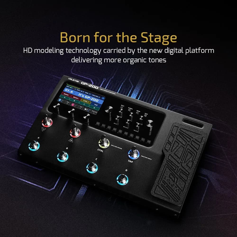 VALETON GP-200 Guitar Bass Amp Modelagem IR Simulação Multi-Efeitos FX Loop MIDI I/O Expression Pedal