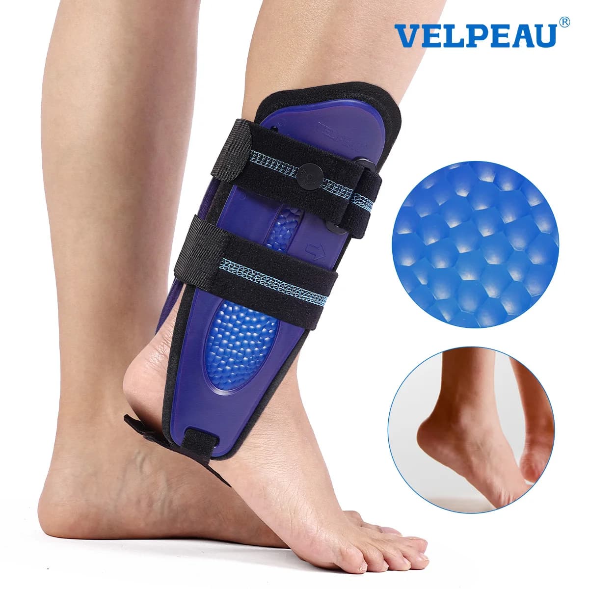 Suporte para Tornozelo VELPEAU para Entorses e Lesões de Ligamentos, Órtese Estabilizadora de Tornozelo que se Ajusta aos Pés Esquerdo e Direito